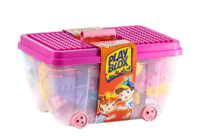Kuferek z pokrywą z klockami Play Blox.